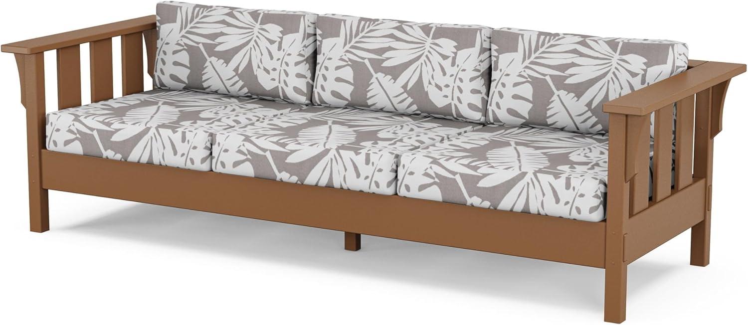 imageMartha Stewart by POLYWOOD Acadia 4Piece Deep Seating Set with Sofa in Teak Dune BurlapLeaf Grey Mist