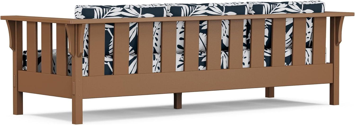 imageMartha Stewart by POLYWOOD Acadia 4Piece Deep Seating Set with Sofa in Teak Dune BurlapLeaf Marine Indigo