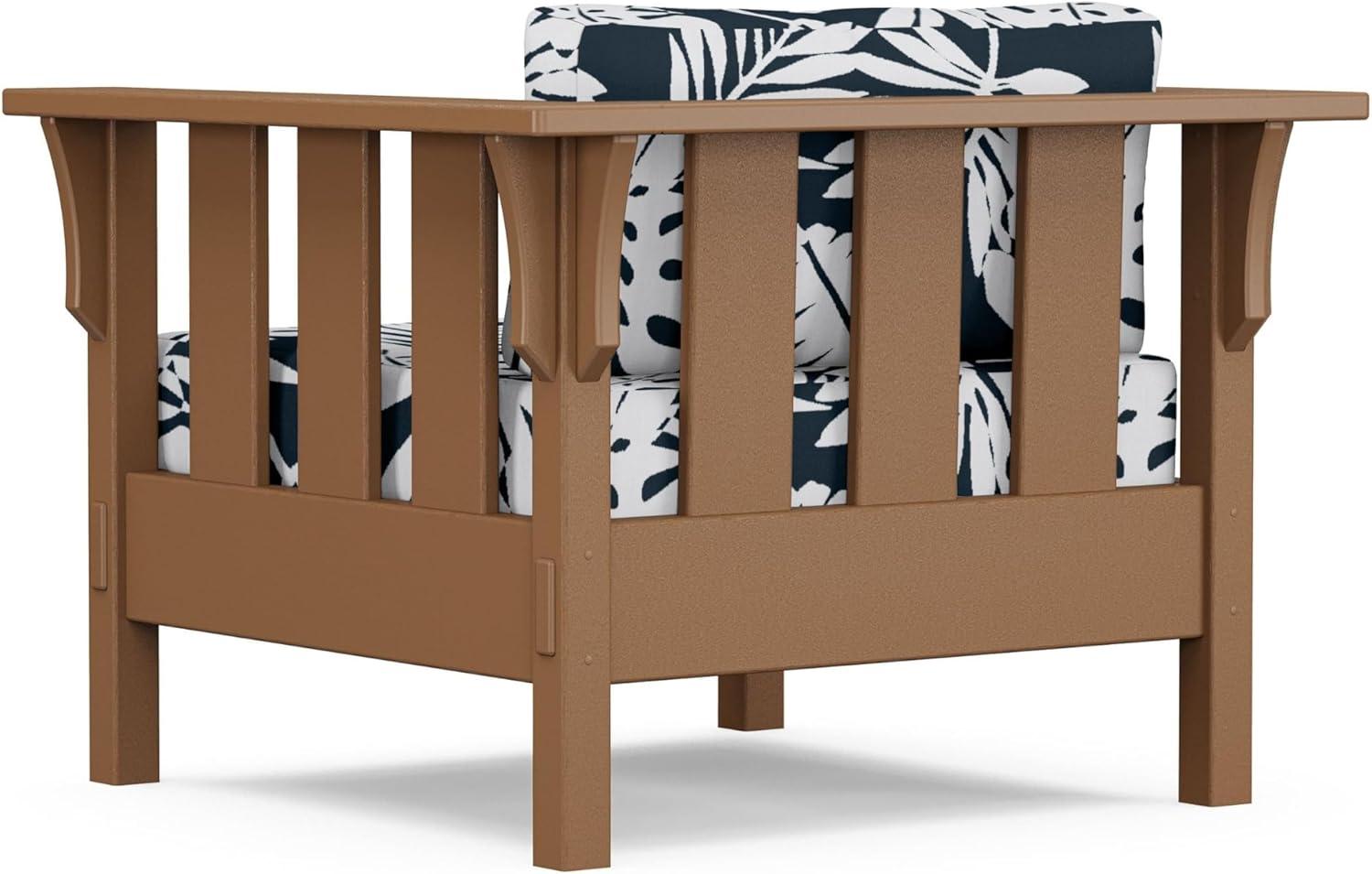 imageMartha Stewart by POLYWOOD Acadia 4Piece Deep Seating Set with Sofa in Teak Dune BurlapLeaf Marine Indigo