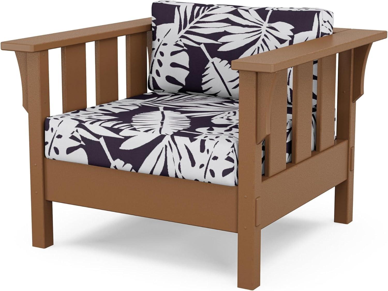 imageMartha Stewart by POLYWOOD Acadia 4Piece Deep Seating Set with Sofa in Teak Dune BurlapLeaf Navy