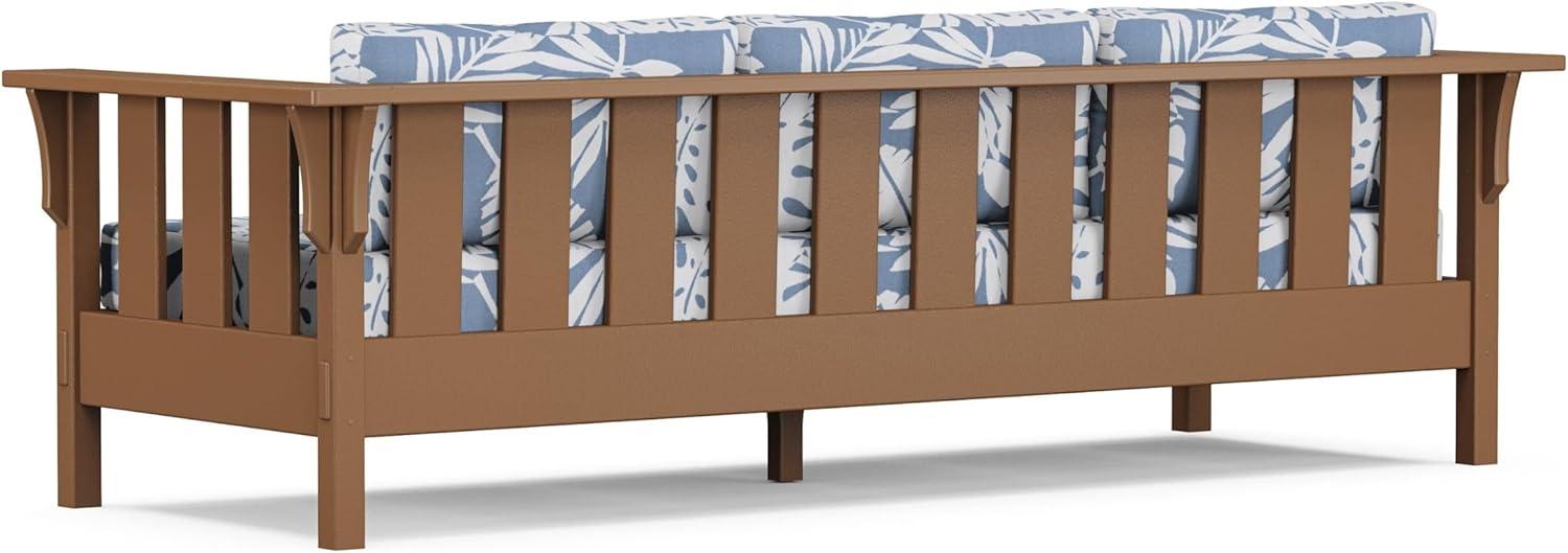 imageMartha Stewart by POLYWOOD Acadia 4Piece Deep Seating Set with Sofa in Teak Dune BurlapLeaf Sky Blue