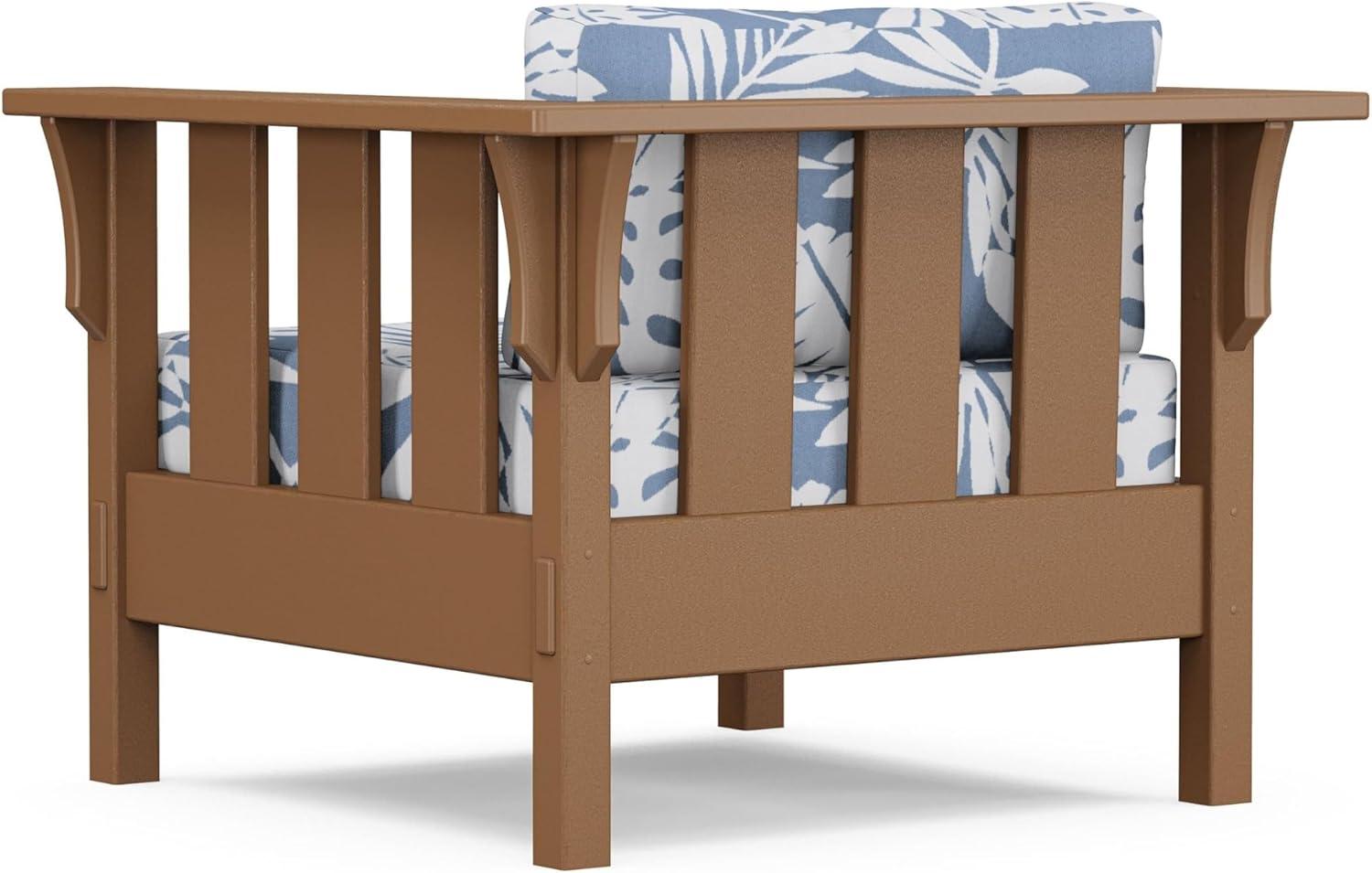 imageMartha Stewart by POLYWOOD Acadia 4Piece Deep Seating Set with Sofa in Teak Dune BurlapLeaf Sky Blue