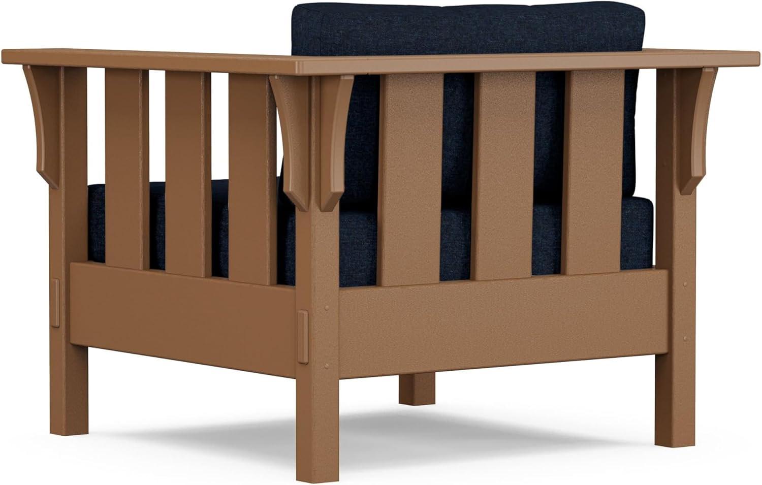 imageMartha Stewart by POLYWOOD Acadia 4Piece Deep Seating Set with Sofa in Teak Dune BurlapMarine Indigo