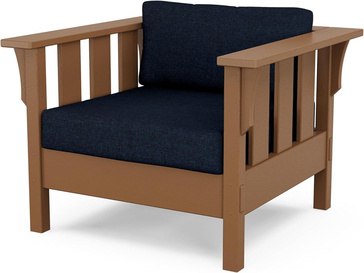 imageMartha Stewart by POLYWOOD Acadia 4Piece Deep Seating Set with Sofa in Teak Dune BurlapMarine Indigo
