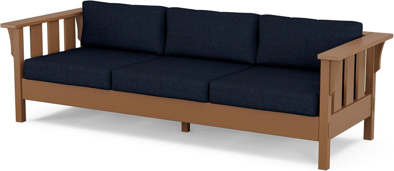 imageMartha Stewart by POLYWOOD Acadia 4Piece Deep Seating Set with Sofa in Teak Dune BurlapMarine Indigo