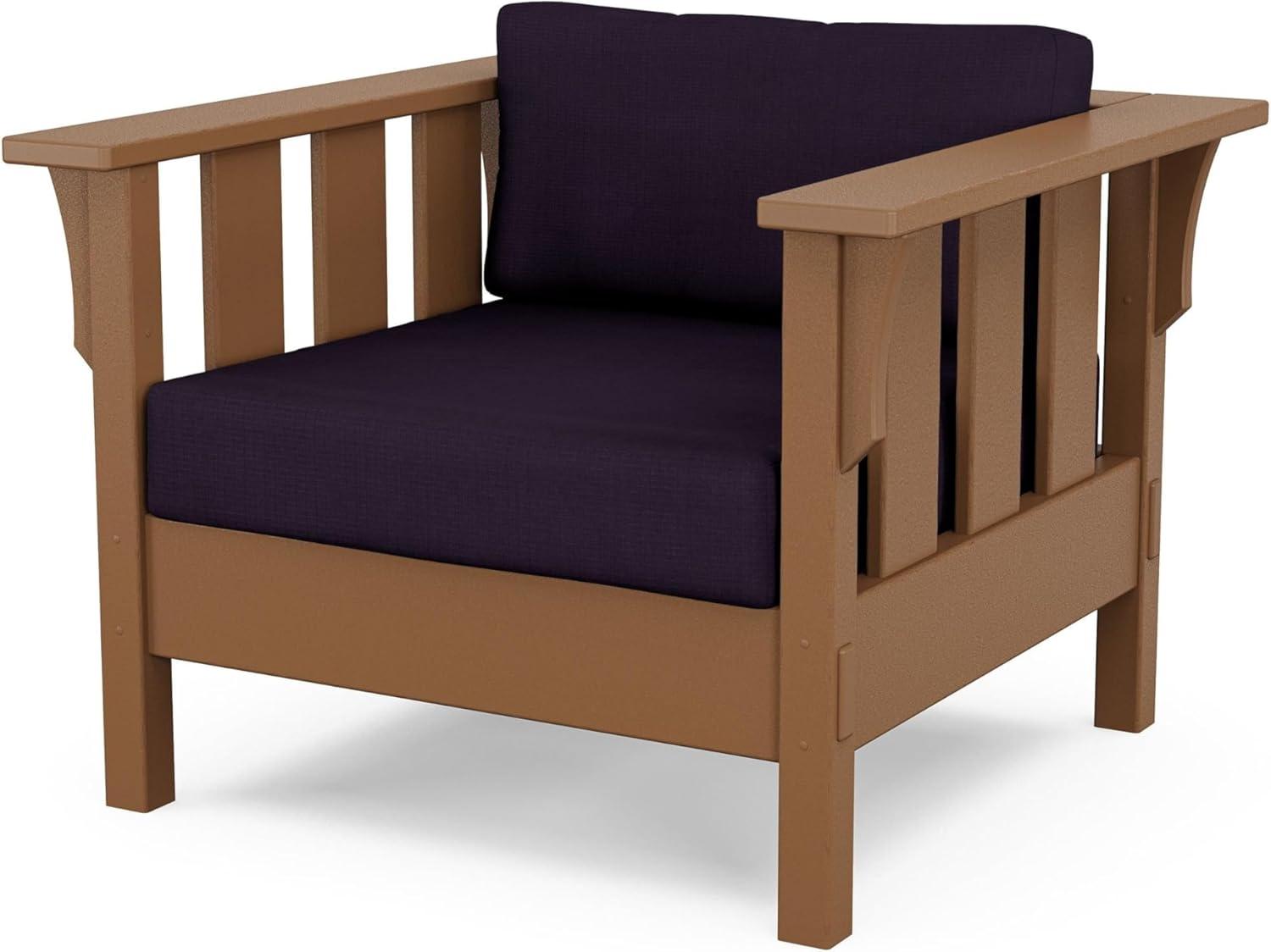 imageMartha Stewart by POLYWOOD Acadia 4Piece Deep Seating Set with Sofa in Teak Dune BurlapNavy Linen
