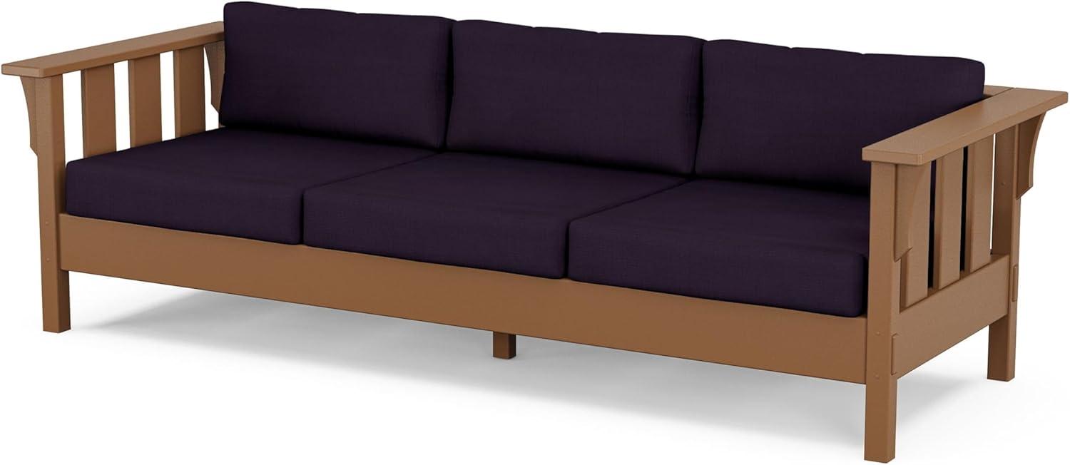 imageMartha Stewart by POLYWOOD Acadia 4Piece Deep Seating Set with Sofa in Teak Dune BurlapNavy Linen
