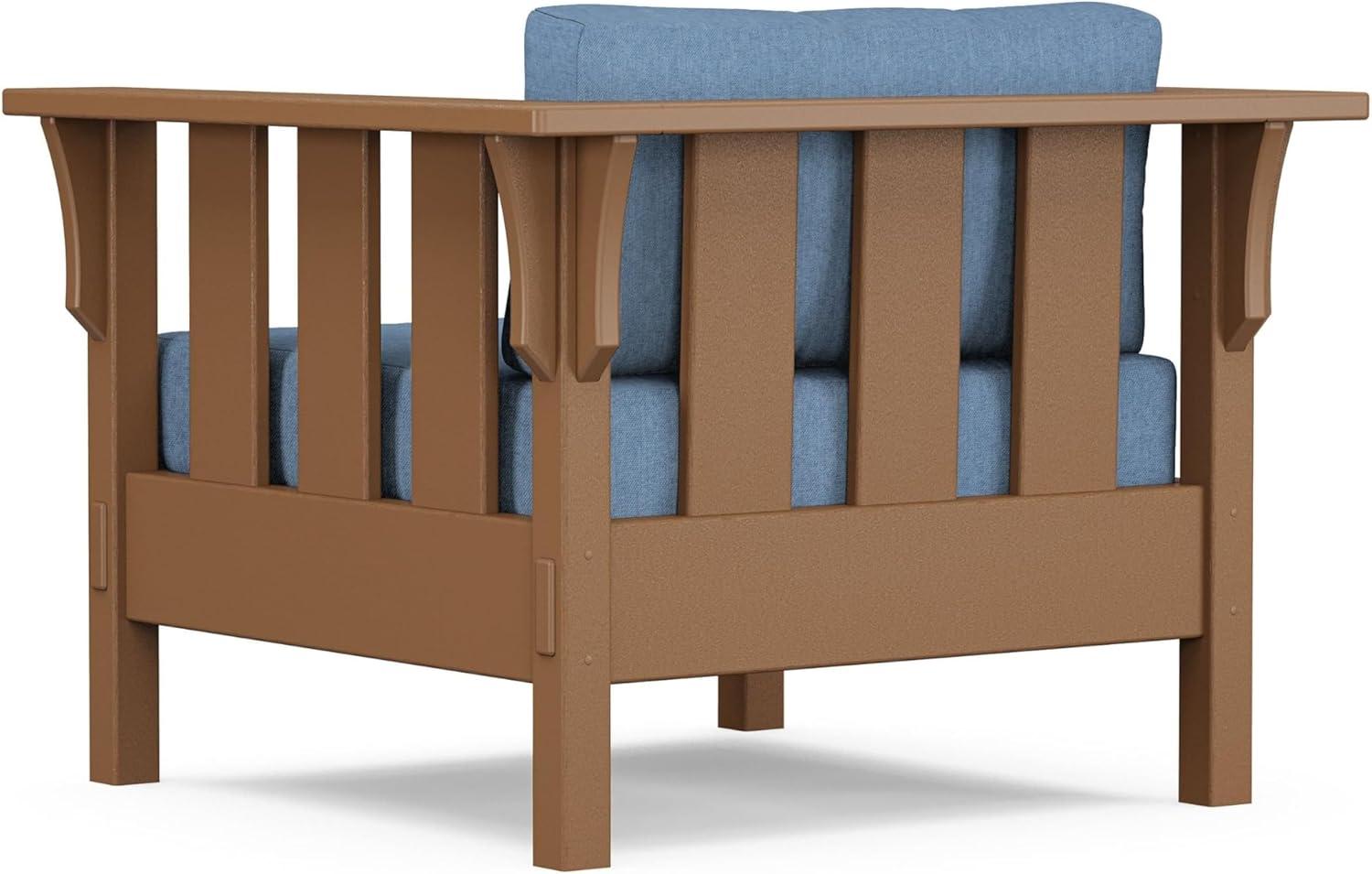 imageMartha Stewart by POLYWOOD Acadia 4Piece Deep Seating Set with Sofa in Teak Dune BurlapSky Blue