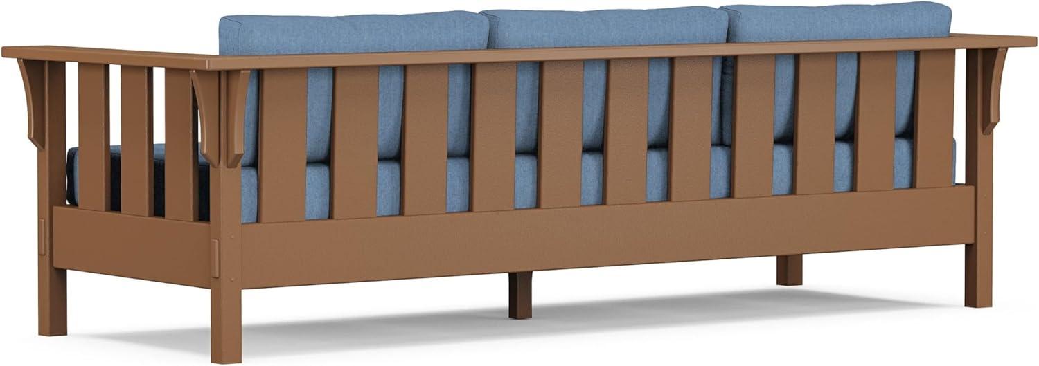 imageMartha Stewart by POLYWOOD Acadia 4Piece Deep Seating Set with Sofa in Teak Dune BurlapSky Blue