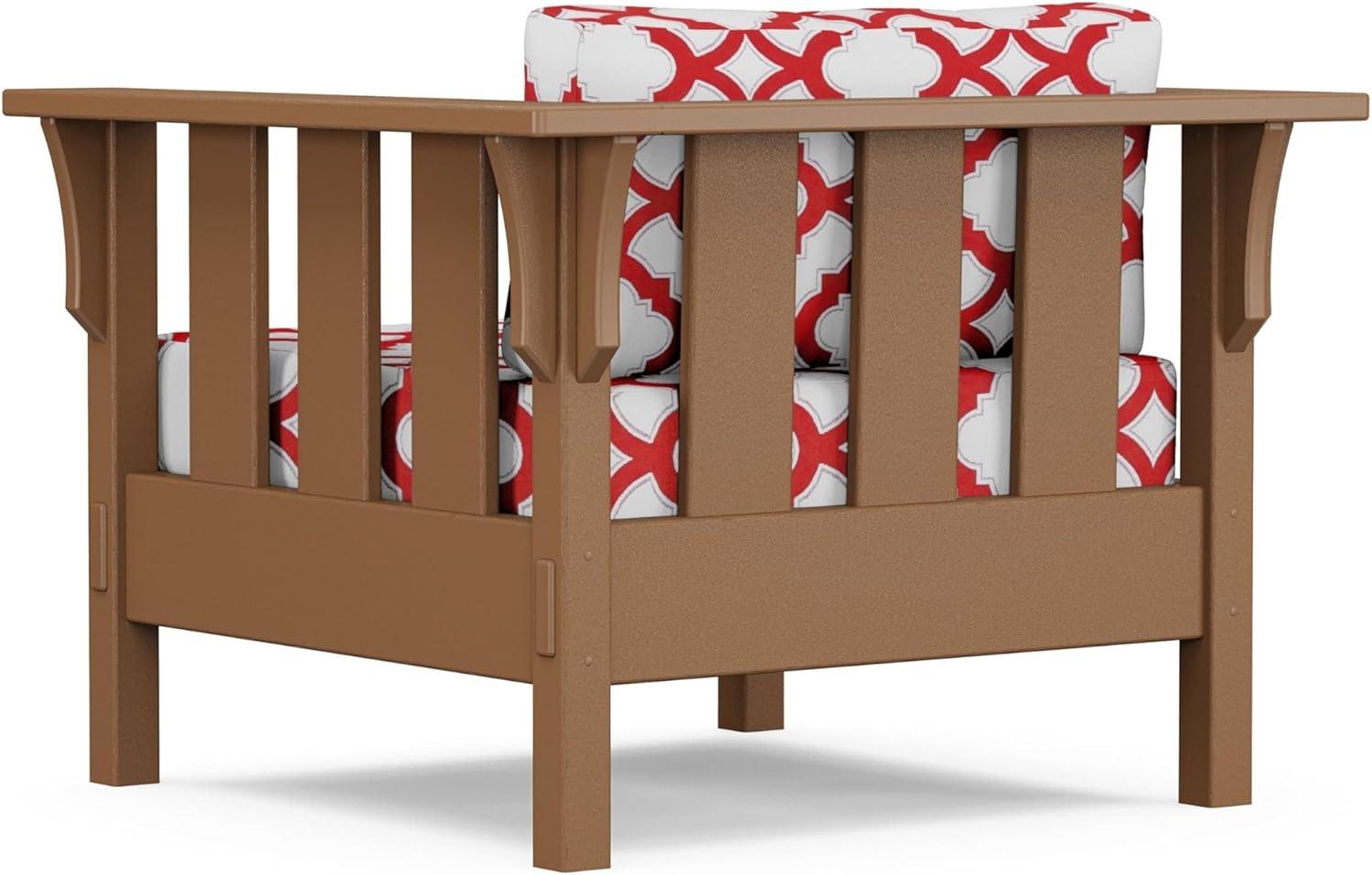 imageMartha Stewart by POLYWOOD Acadia 4Piece Deep Seating Set with Sofa in Teak Dune BurlapTrellis Crimson