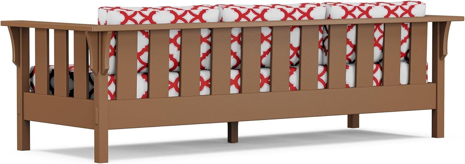 imageMartha Stewart by POLYWOOD Acadia 4Piece Deep Seating Set with Sofa in Teak Dune BurlapTrellis Crimson