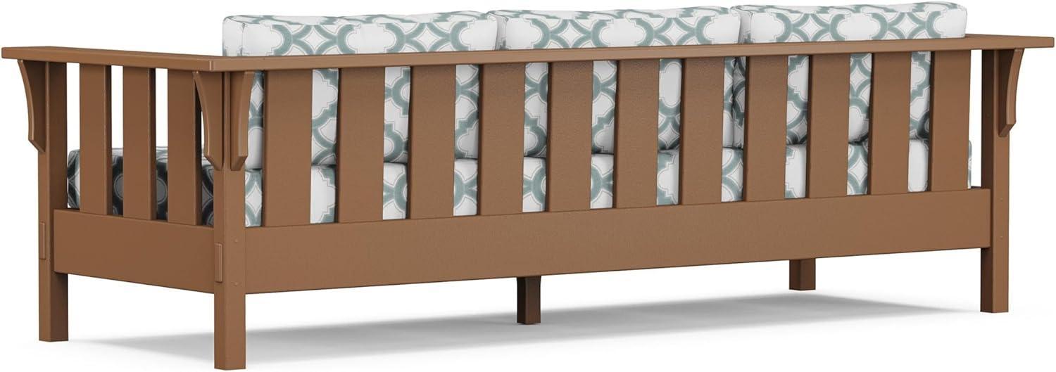 imageMartha Stewart by POLYWOOD Acadia 4Piece Deep Seating Set with Sofa in Teak Dune BurlapTrellis Glacier Spa