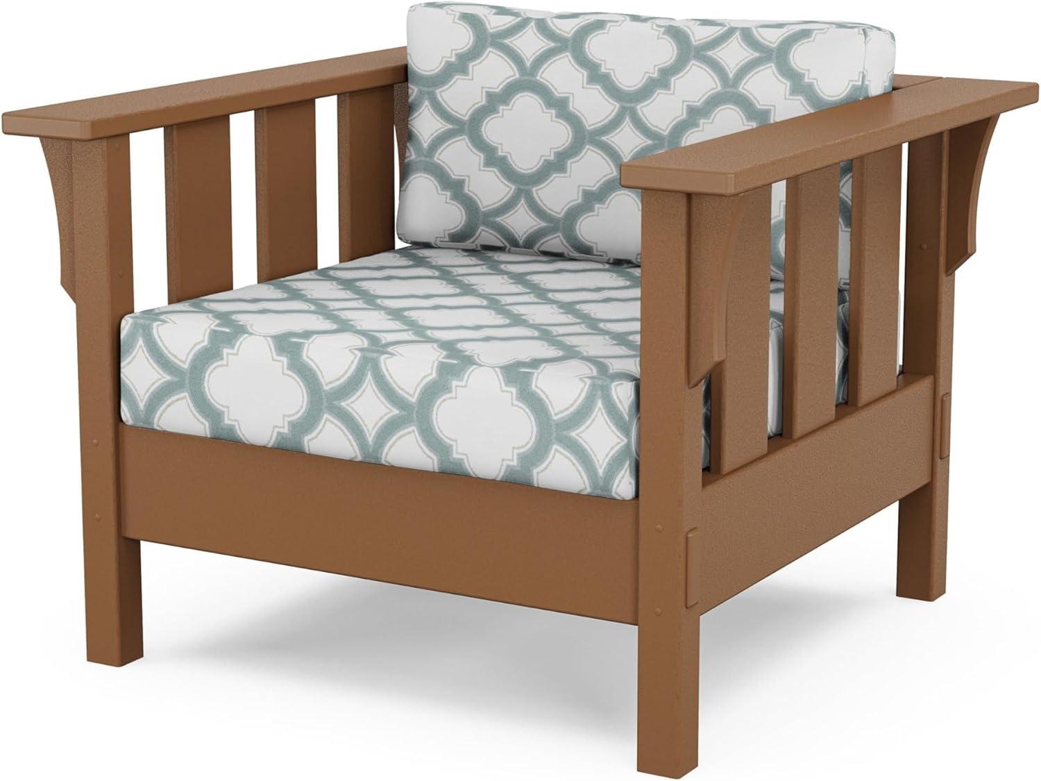imageMartha Stewart by POLYWOOD Acadia 4Piece Deep Seating Set with Sofa in Teak Dune BurlapTrellis Glacier Spa