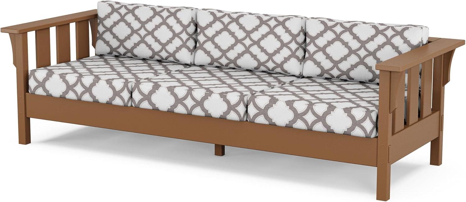 imageMartha Stewart by POLYWOOD Acadia 4Piece Deep Seating Set with Sofa in Teak Dune BurlapTrellis Grey Mist