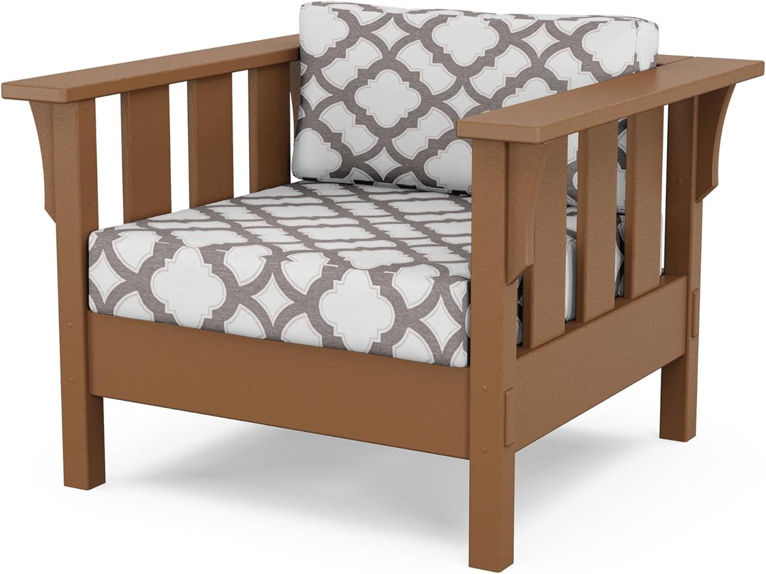 imageMartha Stewart by POLYWOOD Acadia 4Piece Deep Seating Set with Sofa in Teak Dune BurlapTrellis Grey Mist