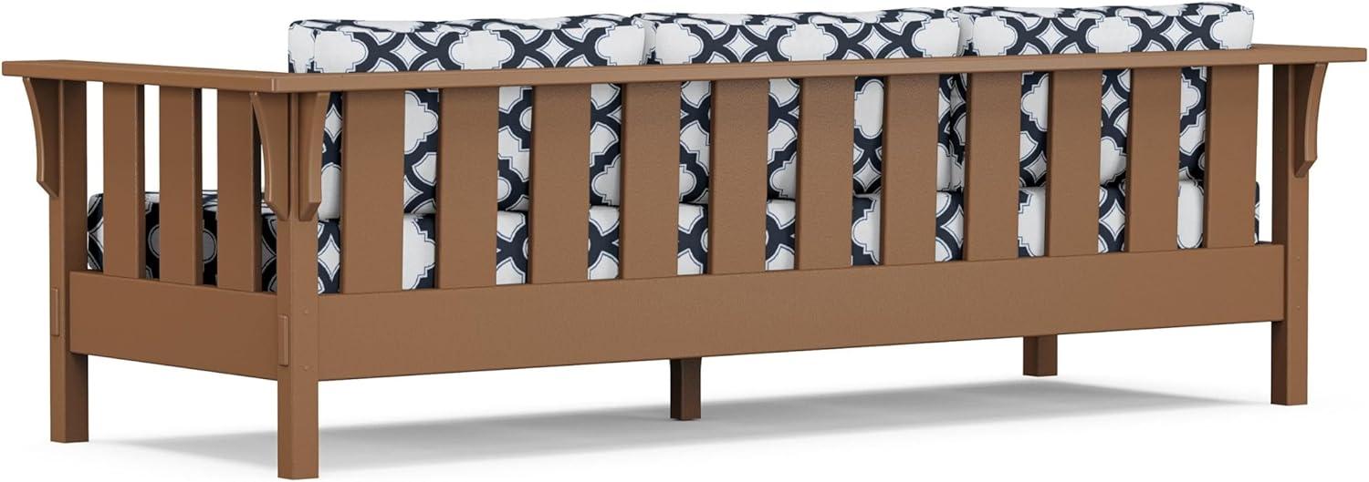 imageMartha Stewart by POLYWOOD Acadia 4Piece Deep Seating Set with Sofa in Teak Dune BurlapTrellis Marine Indigo