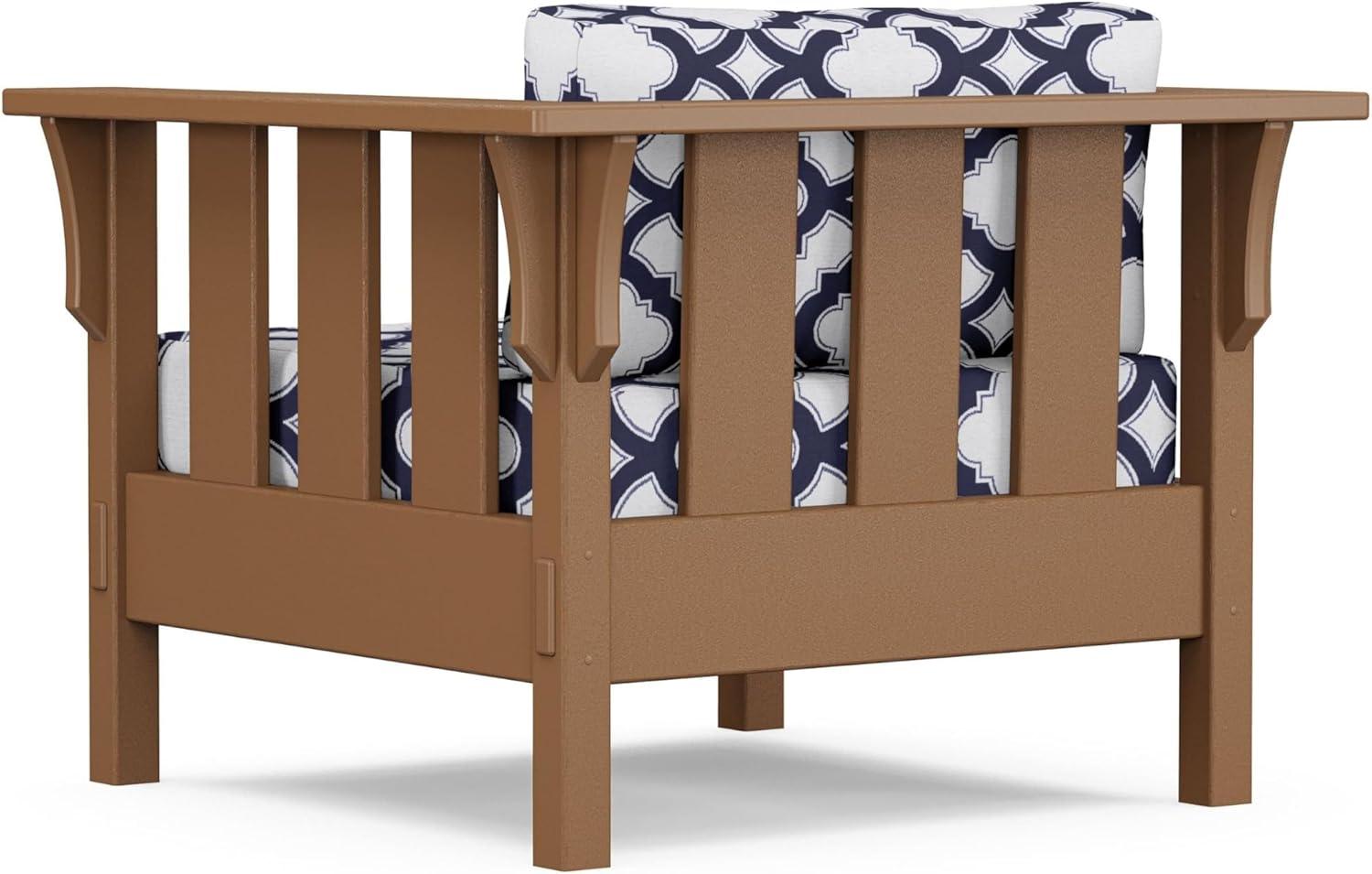 imageMartha Stewart by POLYWOOD Acadia 4Piece Deep Seating Set with Sofa in Teak Dune BurlapTrellis Navy