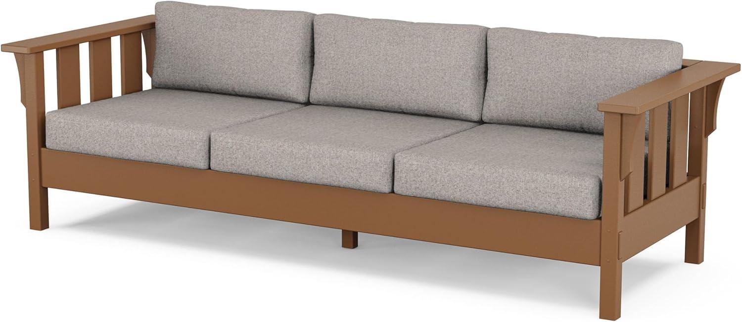 imageMartha Stewart by POLYWOOD Acadia 4Piece Deep Seating Set with Sofa in Teak Dune BurlapWeathered Tweed