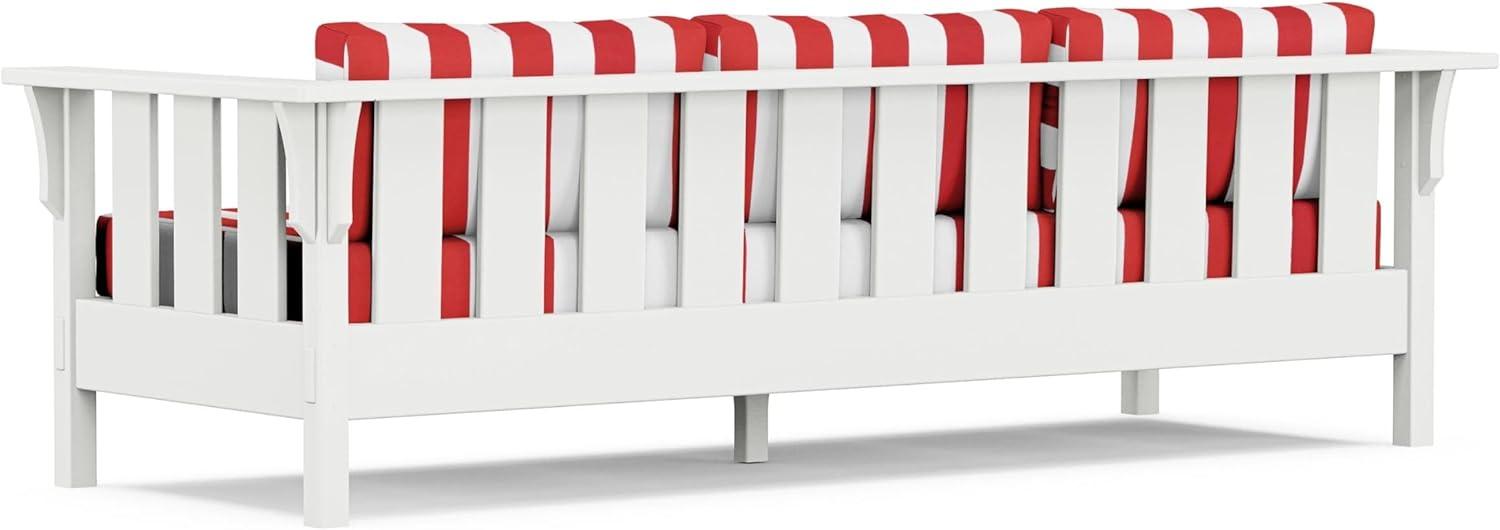 imageMartha Stewart by POLYWOOD Acadia 4Piece Deep Seating Set with Sofa in White Trellis Sky BlueCabana Stripe Crimson
