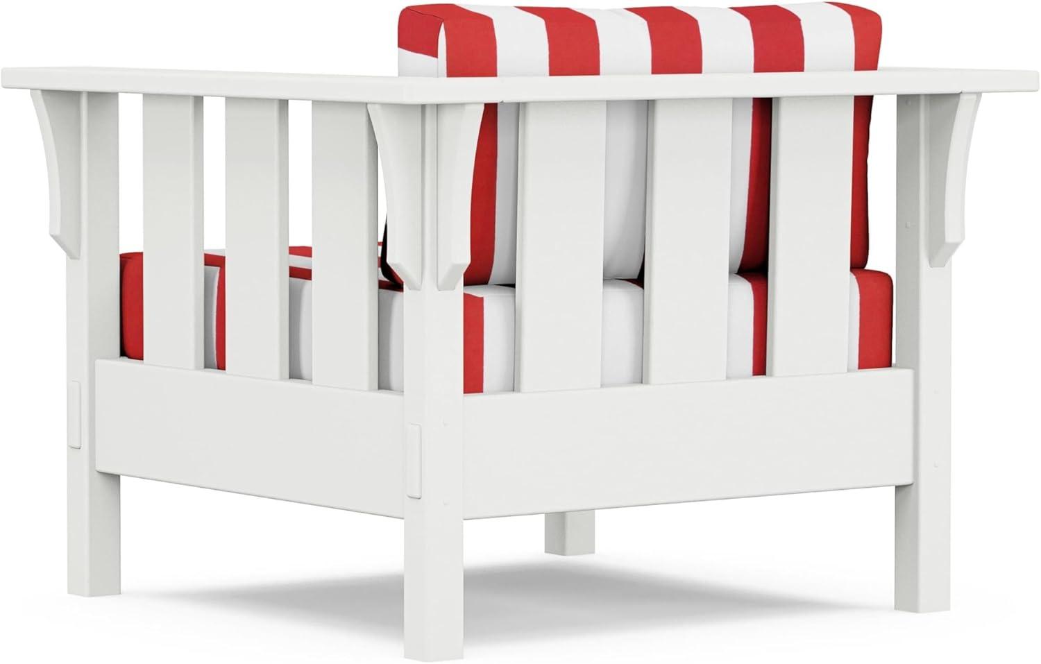imageMartha Stewart by POLYWOOD Acadia 4Piece Deep Seating Set with Sofa in White Trellis Sky BlueCabana Stripe Crimson