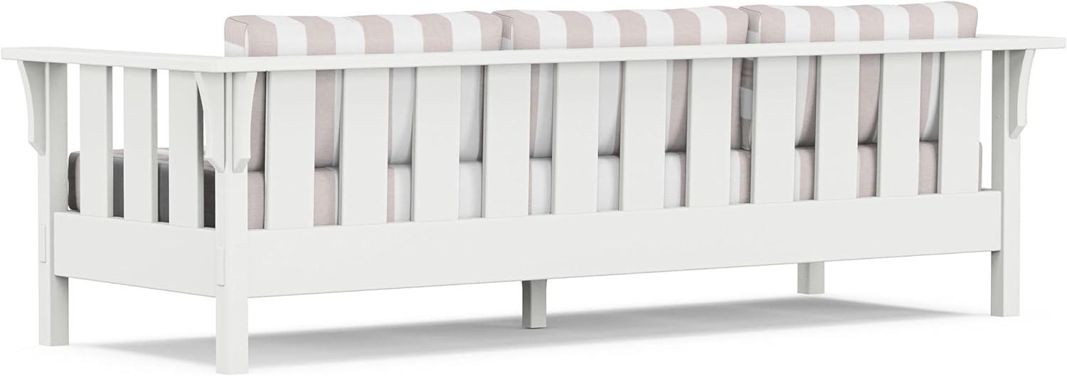 imageMartha Stewart by POLYWOOD Acadia 4Piece Deep Seating Set with Sofa in White Trellis Sky BlueCabana Stripe Dune Burlap