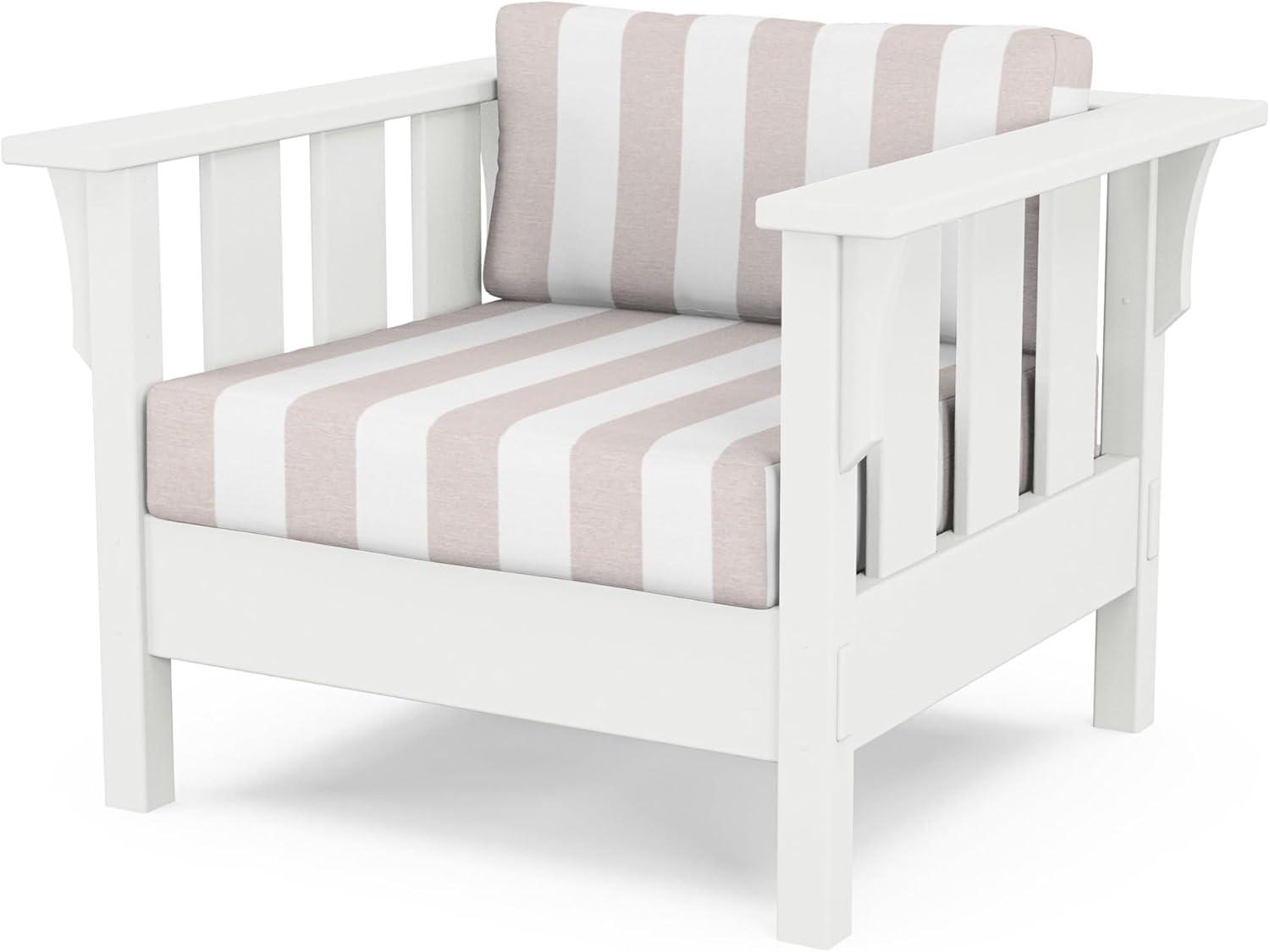 imageMartha Stewart by POLYWOOD Acadia 4Piece Deep Seating Set with Sofa in White Trellis Sky BlueCabana Stripe Dune Burlap