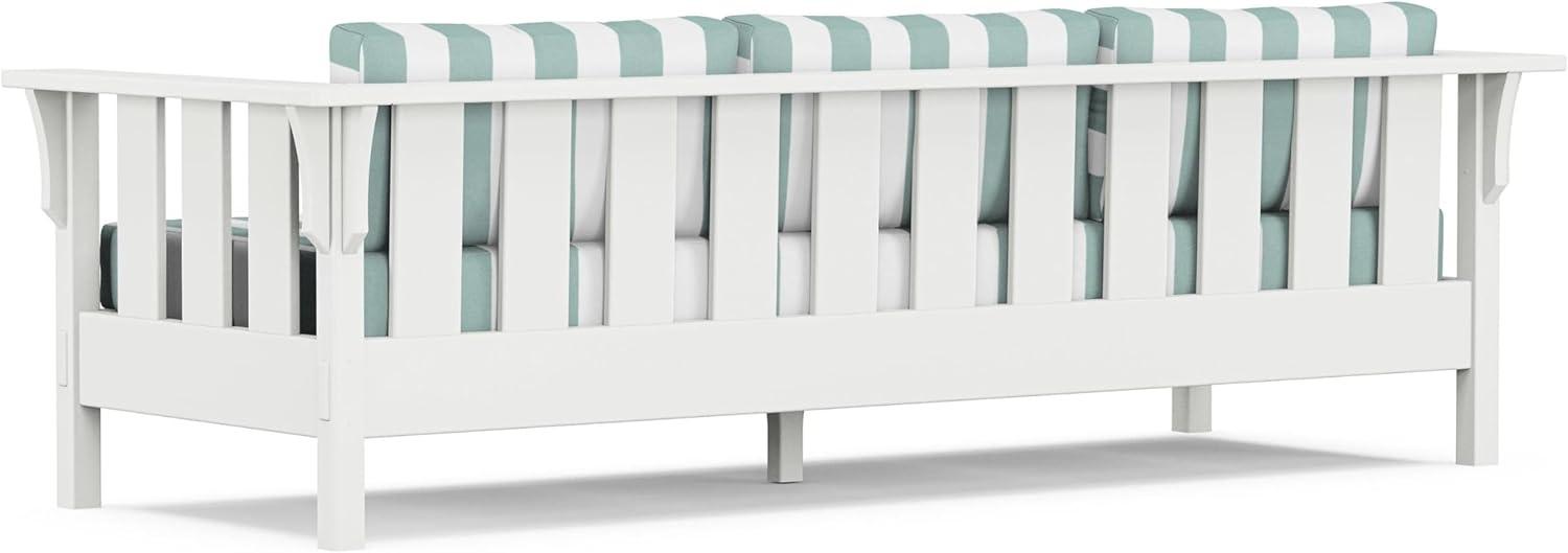 imageMartha Stewart by POLYWOOD Acadia 4Piece Deep Seating Set with Sofa in White Trellis Sky BlueCabana Stripe Glacier Spa