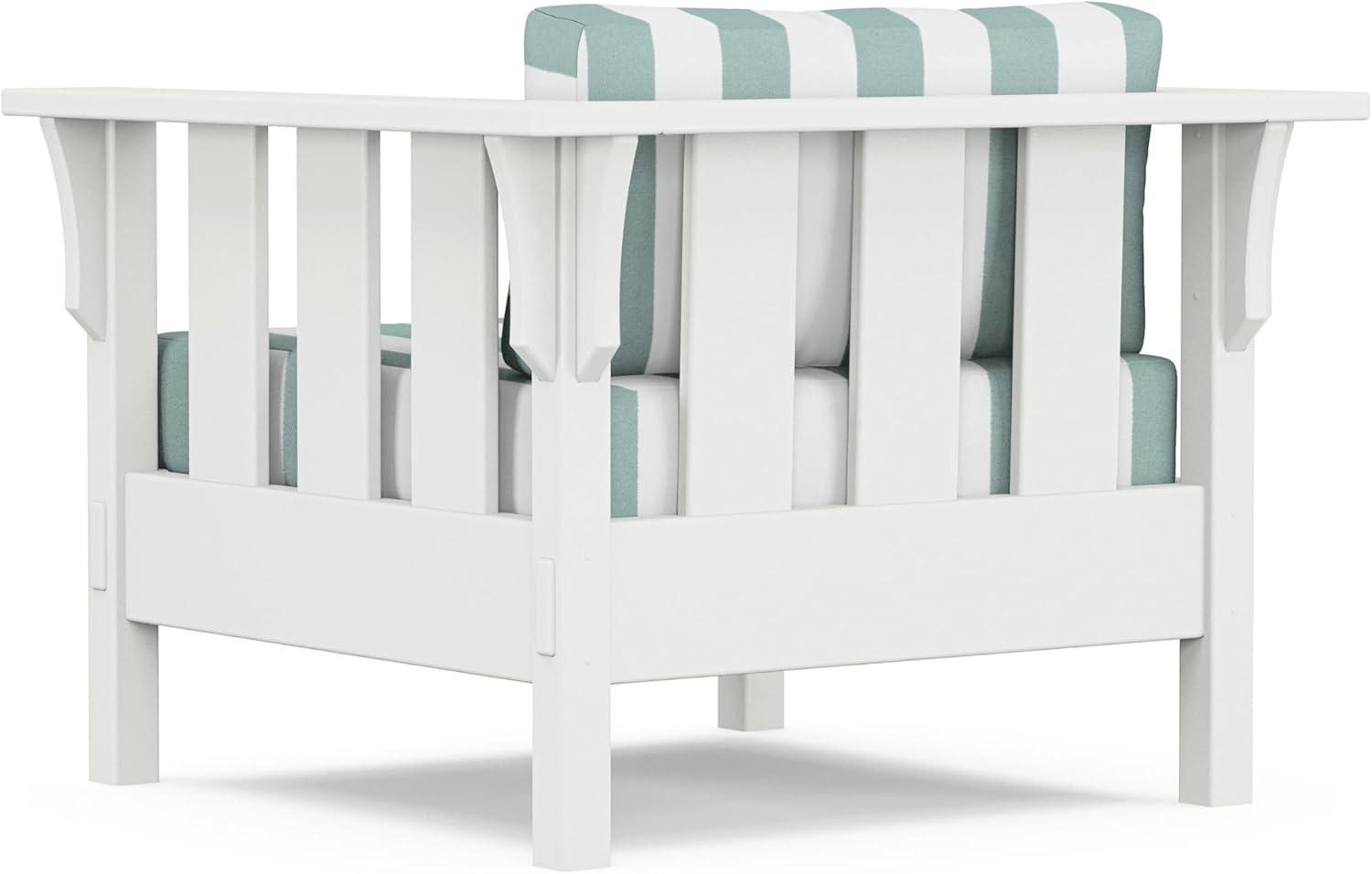 imageMartha Stewart by POLYWOOD Acadia 4Piece Deep Seating Set with Sofa in White Trellis Sky BlueCabana Stripe Glacier Spa