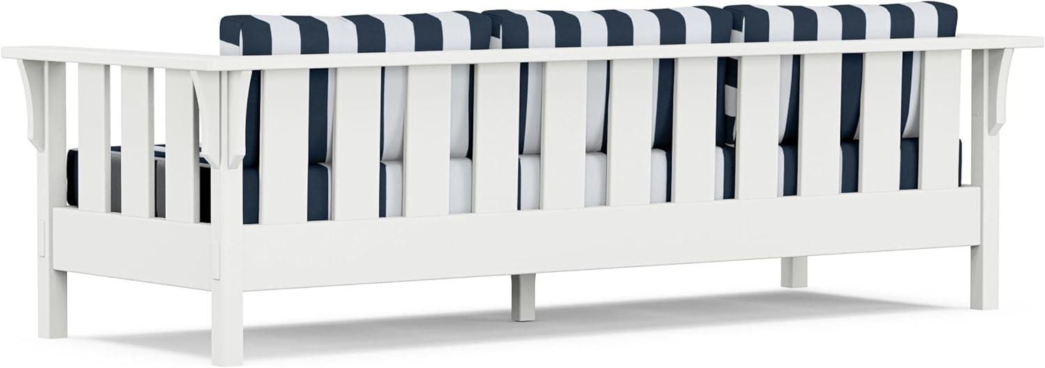 imageMartha Stewart by POLYWOOD Acadia 4Piece Deep Seating Set with Sofa in White Trellis Sky BlueCabana Stripe Marine Indigo