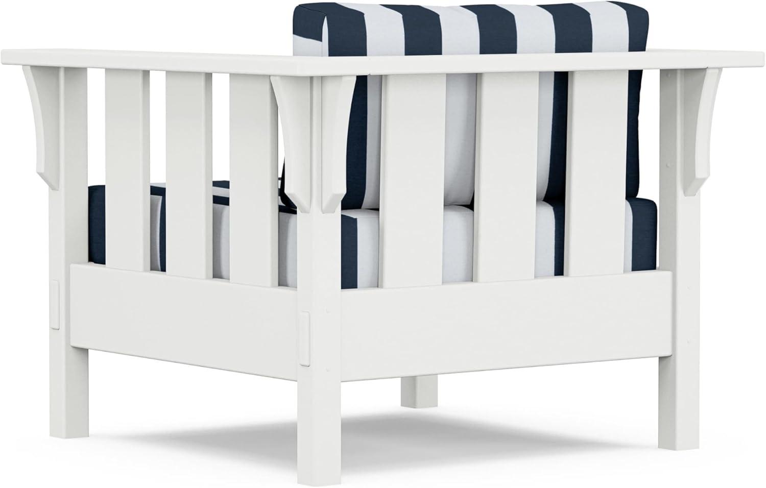 imageMartha Stewart by POLYWOOD Acadia 4Piece Deep Seating Set with Sofa in White Trellis Sky BlueCabana Stripe Marine Indigo