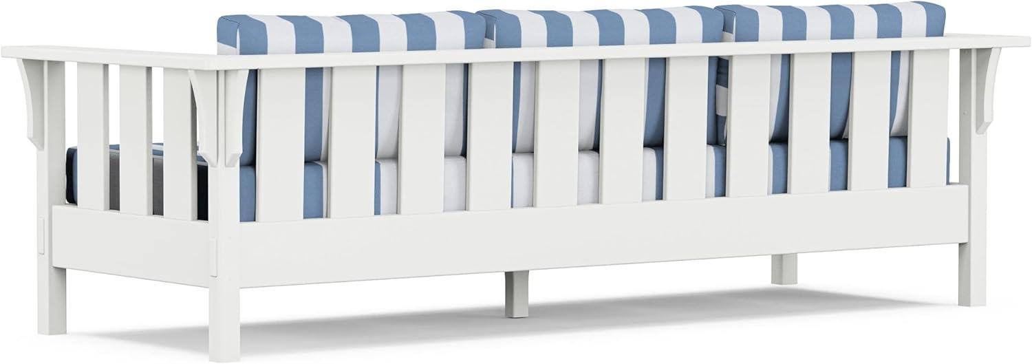 imageMartha Stewart by POLYWOOD Acadia 4Piece Deep Seating Set with Sofa in White Trellis Sky BlueCabana Stripe Sky Blue