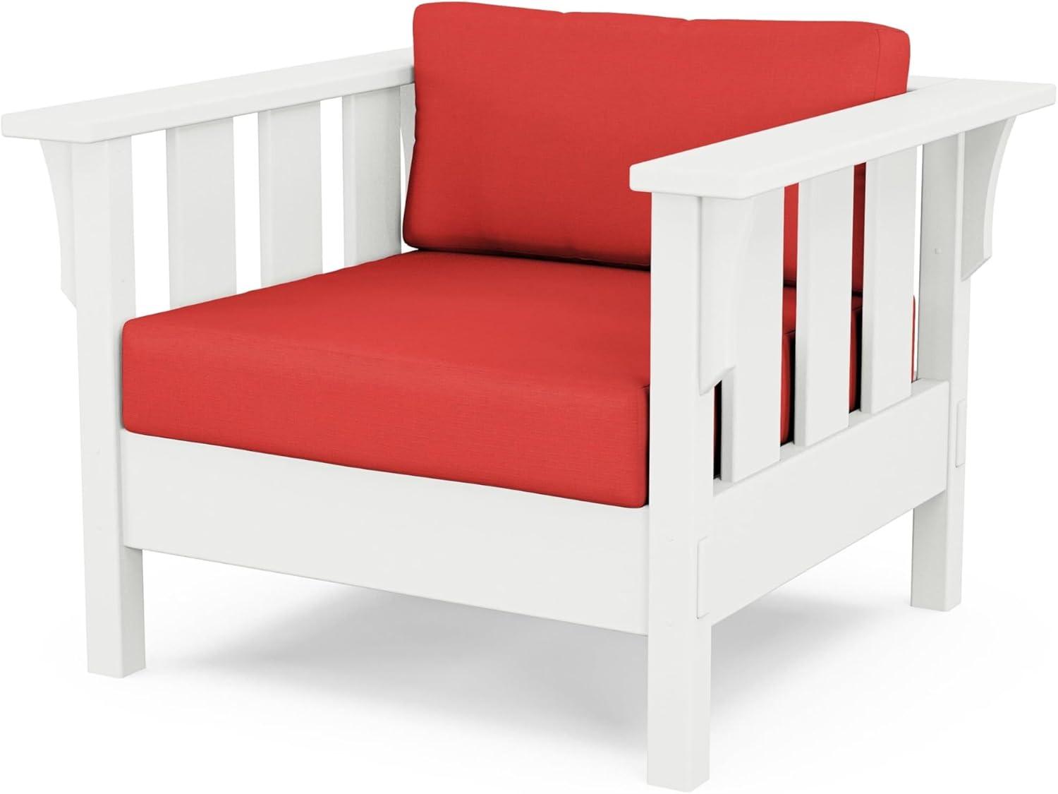 imageMartha Stewart by POLYWOOD Acadia 4Piece Deep Seating Set with Sofa in White Trellis Sky BlueCrimson Linen
