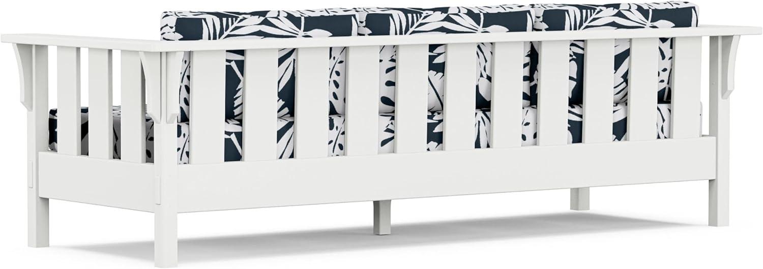 imageMartha Stewart by POLYWOOD Acadia 4Piece Deep Seating Set with Sofa in White Trellis Sky BlueLeaf Marine Indigo