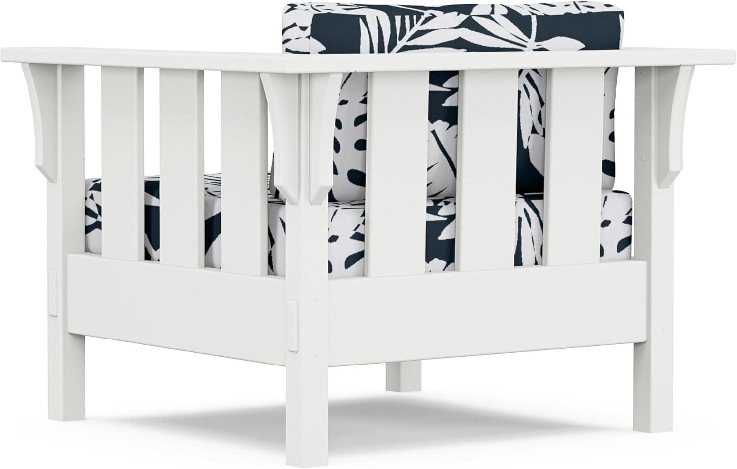 imageMartha Stewart by POLYWOOD Acadia 4Piece Deep Seating Set with Sofa in White Trellis Sky BlueLeaf Marine Indigo