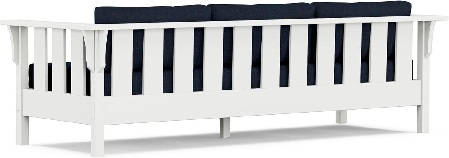 imageMartha Stewart by POLYWOOD Acadia 4Piece Deep Seating Set with Sofa in White Trellis Sky BlueMarine Indigo