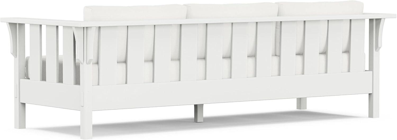 imageMartha Stewart by POLYWOOD Acadia 4Piece Deep Seating Set with Sofa in White Trellis Sky BlueNatural Linen