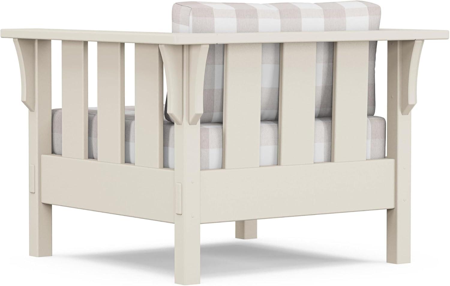 imageMartha Stewart by POLYWOOD Acadia Deep Seating Chair in Slate GreyNatural LinenSand Buffalo Plaid Dune Burlap