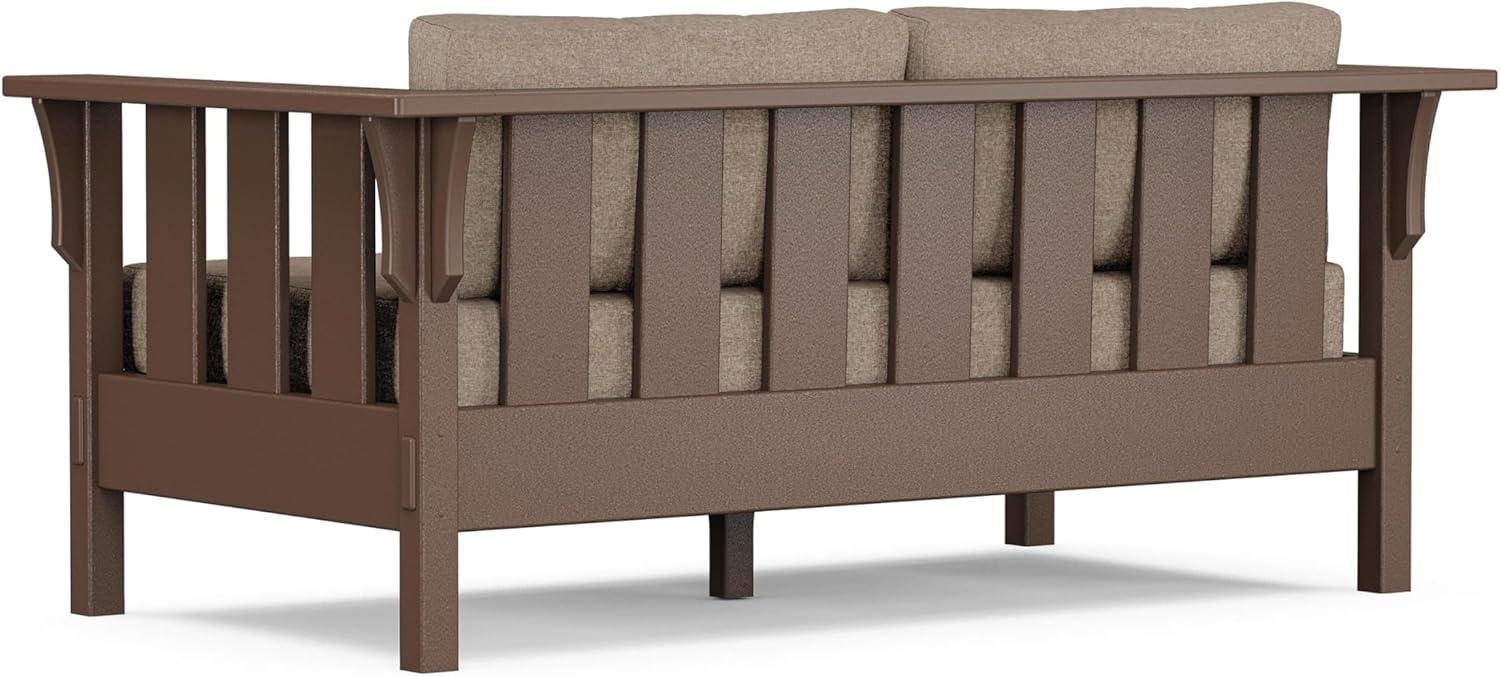 imageMartha Stewart by POLYWOOD Acadia Deep Seating Loveseat in BlackDune BurlapMahogany Spiced Burlap
