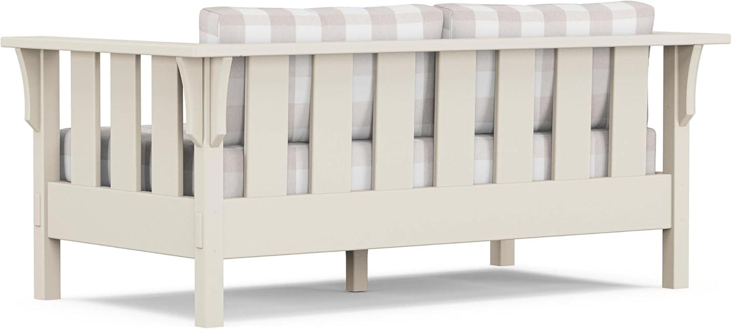 imageMartha Stewart by POLYWOOD Acadia Deep Seating Loveseat in BlackDune BurlapSand Buffalo Plaid Dune Burlap
