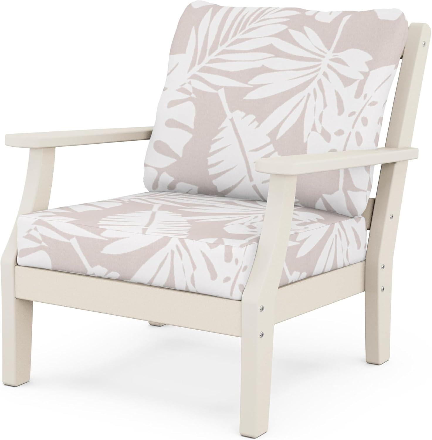 imageMartha Stewart by POLYWOOD Chinoiserie 3Piece Deep Seating Set in MahoganySpiced BurlapSand Leaf Dune Burlap