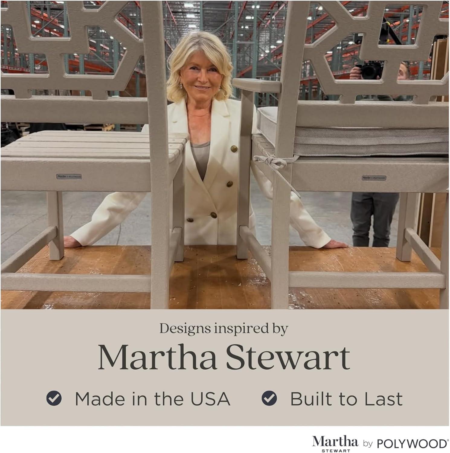 imageMartha Stewart by POLYWOOD Chinoiserie 3Piece Deep Seating Set in MahoganySpiced BurlapSand Leaf Dune Burlap