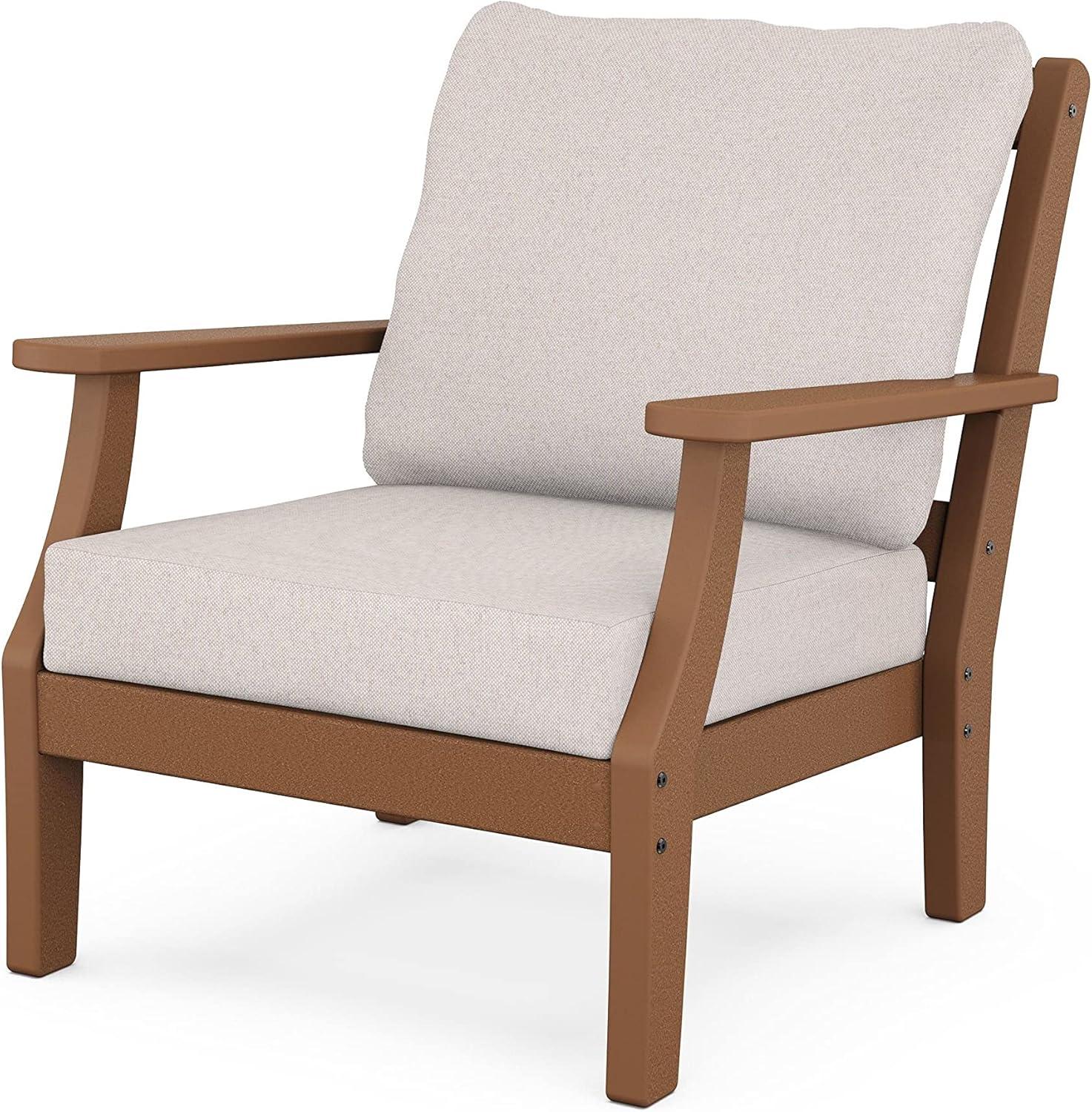 imageMartha Stewart by POLYWOOD Chinoiserie 3Piece Deep Seating Set in MahoganySpiced BurlapTeak Dune Burlap