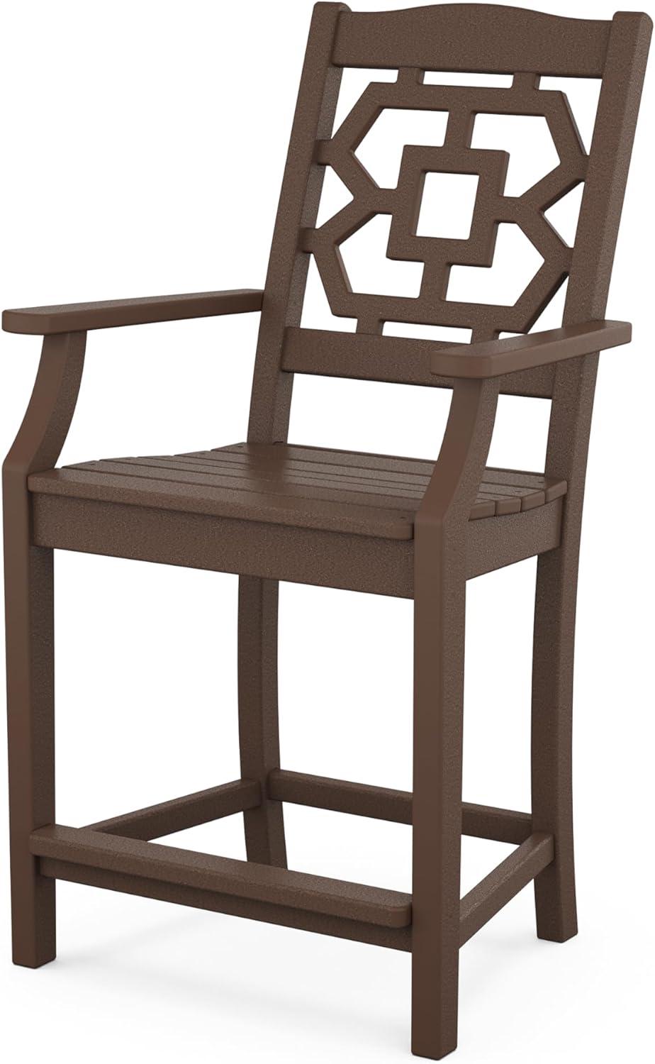 imageMartha Stewart by POLYWOOD Chinoiserie 3Piece Farmhouse Bistro Counter Set in MahoganyMahogany