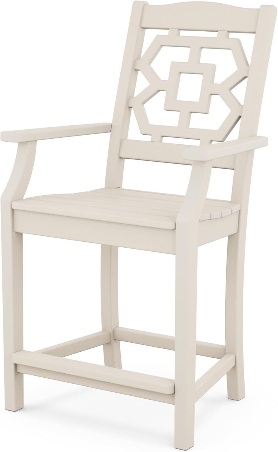 imageMartha Stewart by POLYWOOD Chinoiserie 3Piece Farmhouse Bistro Counter Set in MahoganySand
