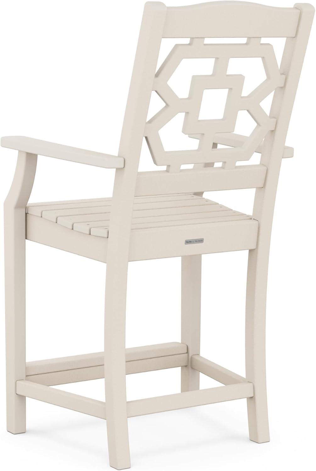 imageMartha Stewart by POLYWOOD Chinoiserie 3Piece Farmhouse Bistro Counter Set in MahoganySand