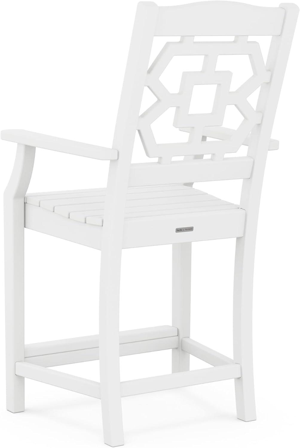 imageMartha Stewart by POLYWOOD Chinoiserie 3Piece Farmhouse Bistro Counter Set in MahoganyWhite