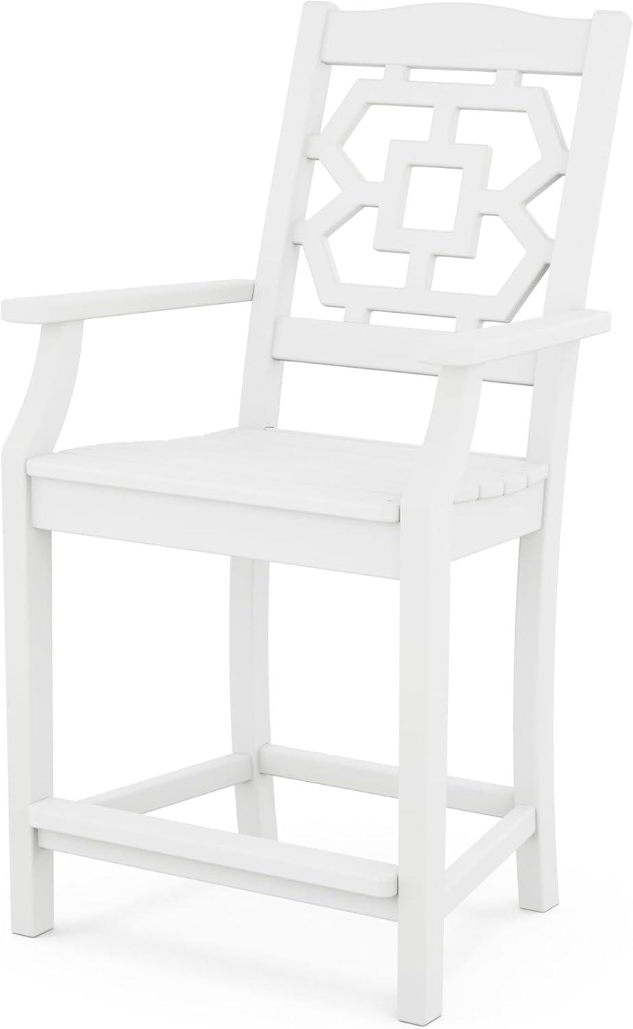 imageMartha Stewart by POLYWOOD Chinoiserie 3Piece Farmhouse Bistro Counter Set in MahoganyWhite