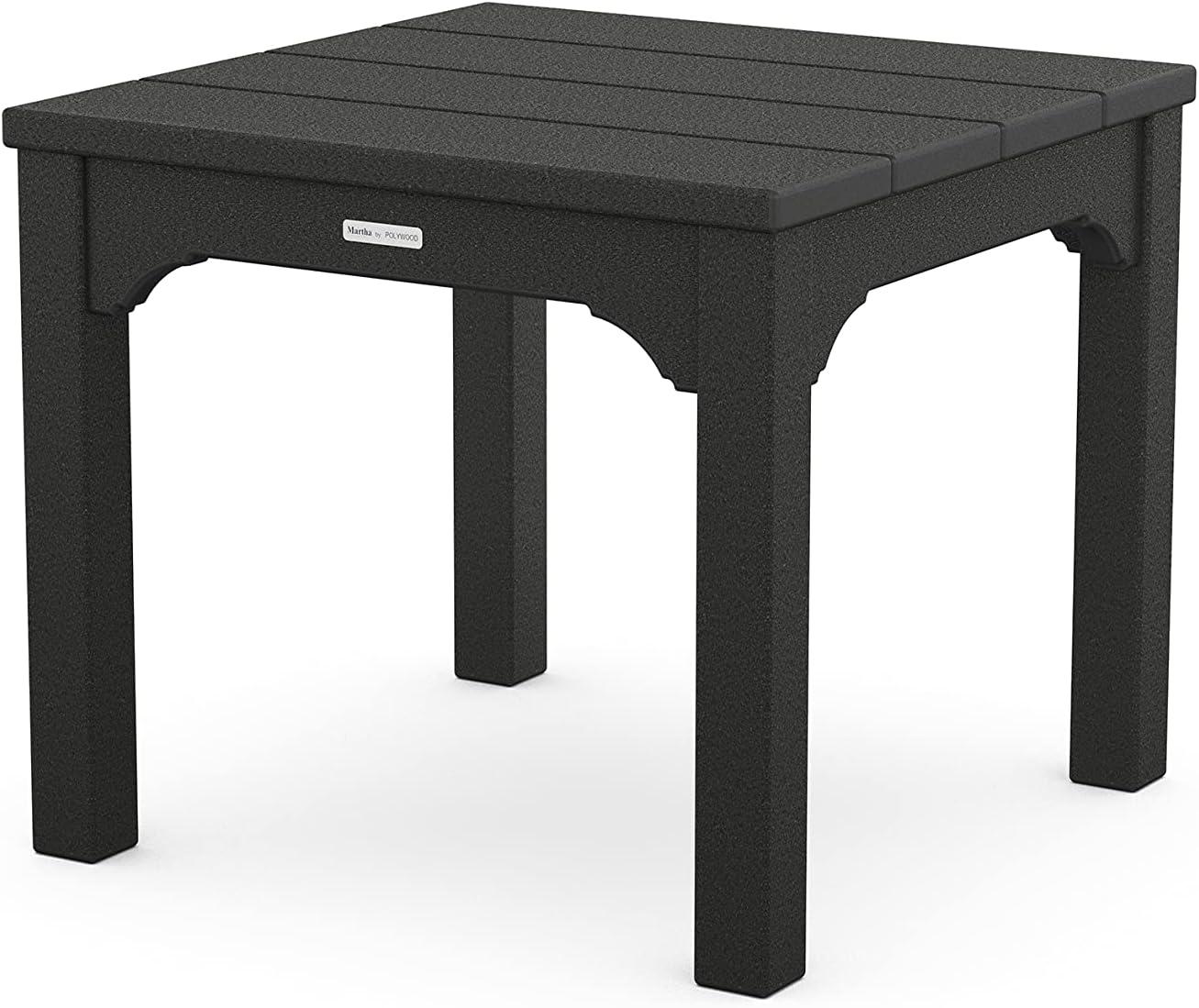 imageMartha Stewart by POLYWOOD Chinoiserie 3Piece Outdoor Rocking Chair Set with Patio Side Table Black HDPE AllWeather Furniture Classic Porch Rockers for Deck Garden amp Backyard Made in The USABlack