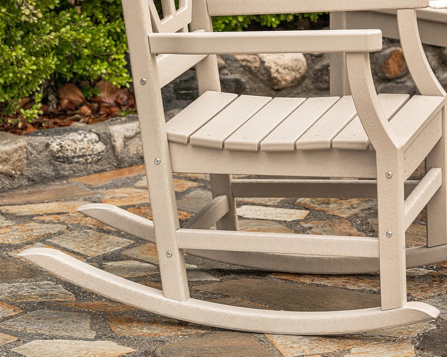 imageMartha Stewart by POLYWOOD Chinoiserie 3Piece Outdoor Rocking Chair Set with Patio Side Table Black HDPE AllWeather Furniture Classic Porch Rockers for Deck Garden amp Backyard Made in The USASlate Grey