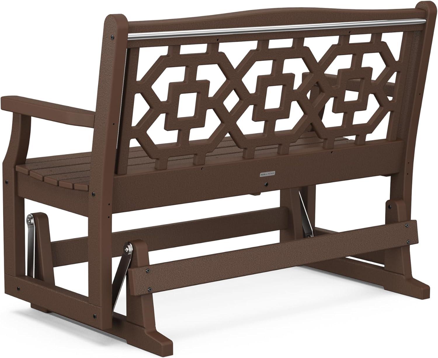 imageMartha Stewart by POLYWOOD Chinoiserie 48 Glider in SandMahogany